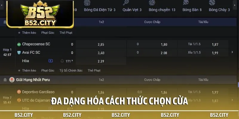 Đa dạng hóa cách thức chọn cửa