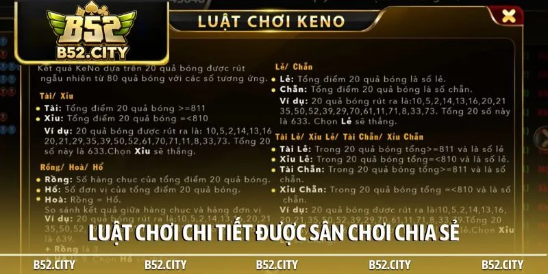 Luật chơi chi tiết được sân chơi chia sẻ
