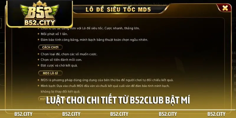Luật chơi chi tiết từ B52club bật mí