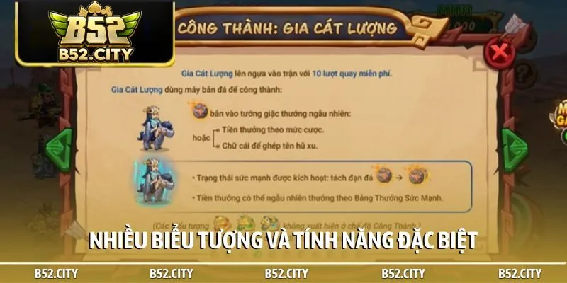 Nhiều biểu tượng và tính năng đặc biệt trong game