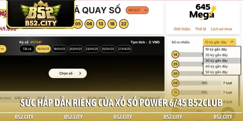 Sức hấp dẫn riêng của xổ số Power 6/45 B52club